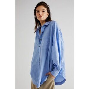 We the Free by Free People Happy Hour Poplin Shirt Size XS